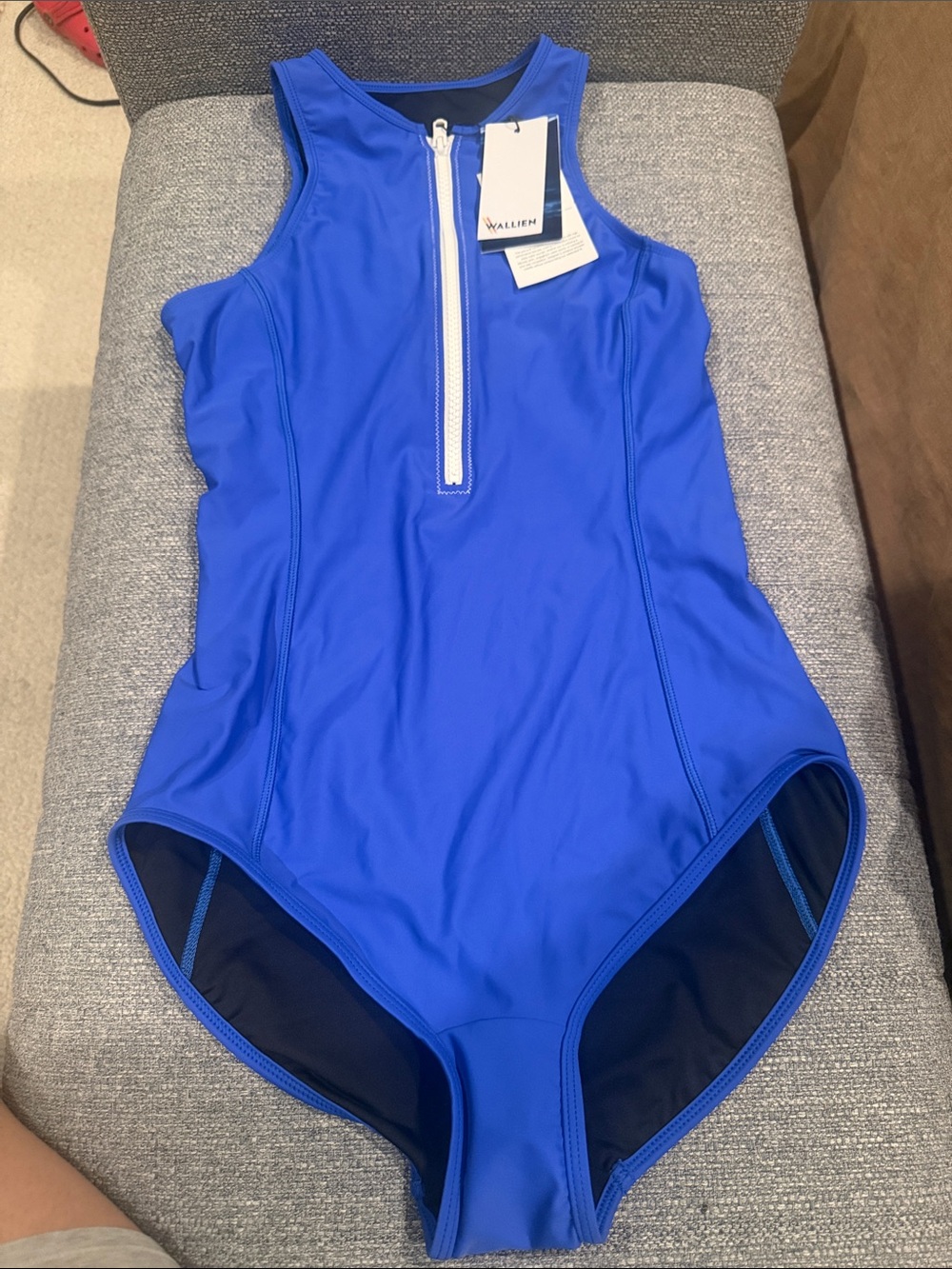 Royal Blue Zip-Front One-Piece Swimsuit